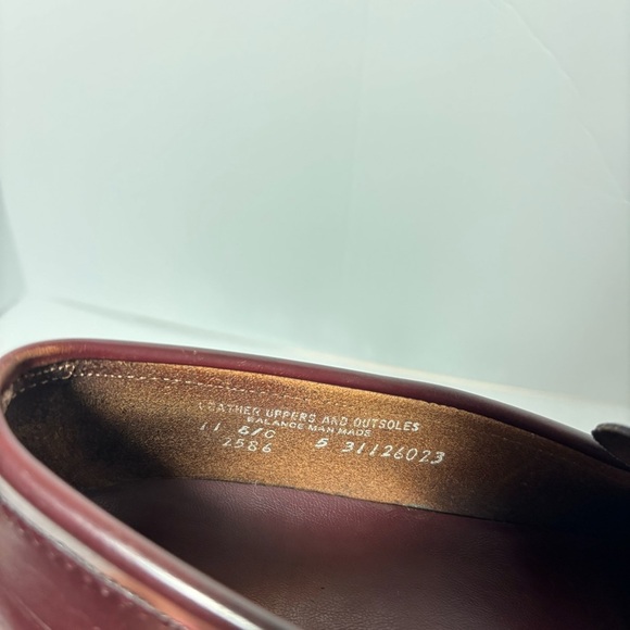 Men’s Hanover Penny Loafers Burgundy Leather Round Toe Size 11 - Picture 4 of 5